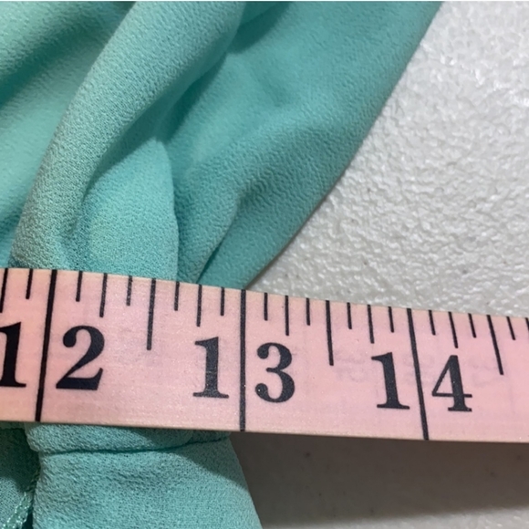 OASAP Flowy Ruffle Waterfall Dress Drawstring Waist Aqua Blue NWT Size M - Picture 11 of 11